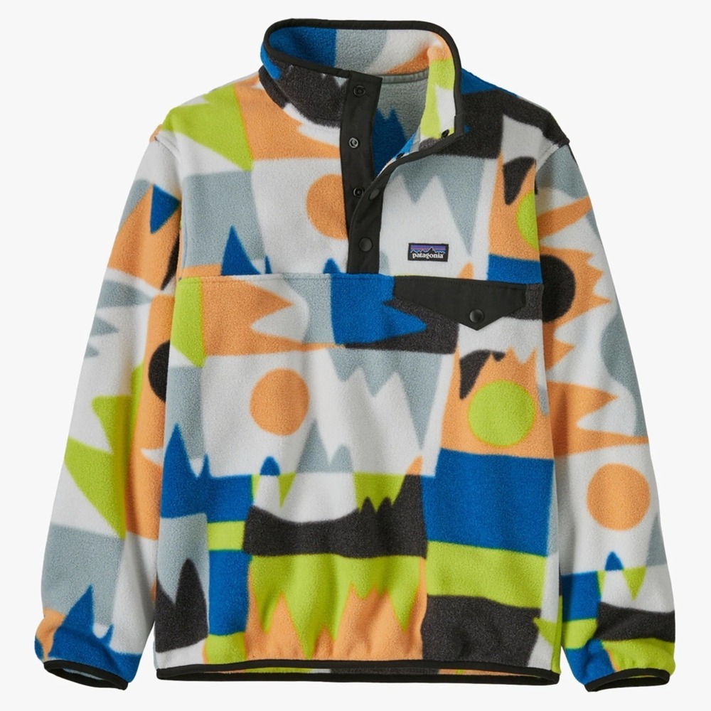 Patagonia Kid's Lightweight Synchilla Snap-T Frontera Endless Blue Large 12 NWT
